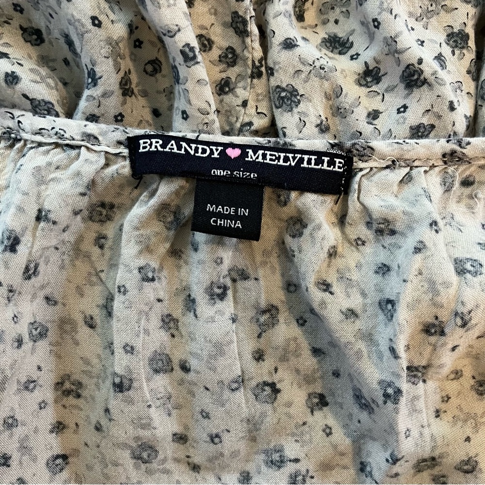 brandy melville jada dress grey with blue florals - Picture 6 of 7